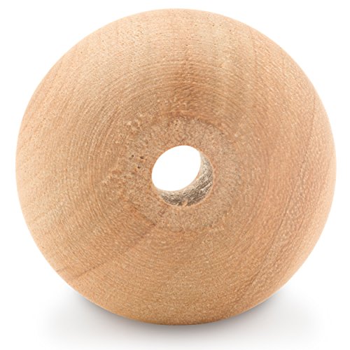 Wooden Beads 25mm 1 Inch with 3/16 Inch Hole Pack of 100 Unfinis...