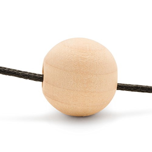 Wooden Beads 25mm 1 Inch with 3/16 Inch Hole Pack of 100 Unfinis...