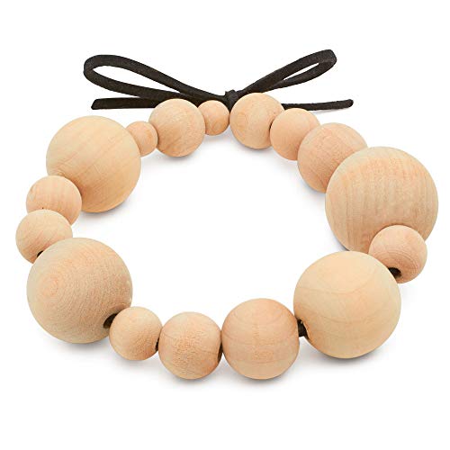 Wooden Beads 38mm 1-1/2 x 1/4 Inch Hole Pack of 25 Unfinished Wo...