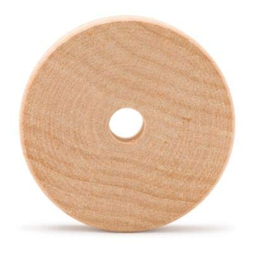 Wooden Craft Toy Slab Wheels 1.5 x 1/2 Inch- W/1/4 Inch Axle Hole-...