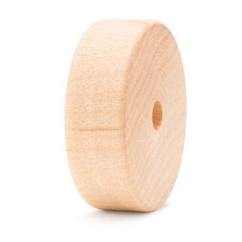 Wooden Craft Toy Slab Wheels 1.5 x 1/2 Inch- W/1/4 Inch Axle Hole-...