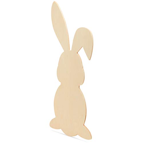 Wooden Easter Bunny Decor Cut Out, 20 x 9-3/4 Inch 1/4 Inch Thick...