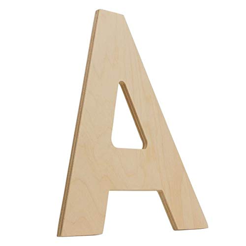 Wooden Letters - A - Unfinished 8 x 9 Inch Decorative Craft Monogr...
