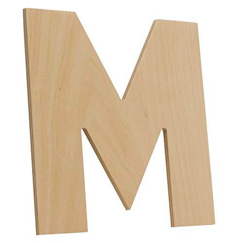 Wooden Letters - M - Unfinished 12 x 12 Inch Decorative Craft Mono...