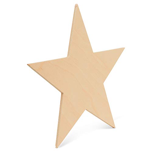 Wooden Star Shapes, 12 Inch Large Patriotic Natural Wood Cutouts, ...