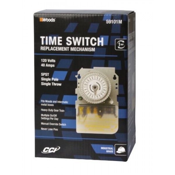 Woods 59101MWD Indoor 24-Hour Heavy Duty Mechanical Time Switch, 1...