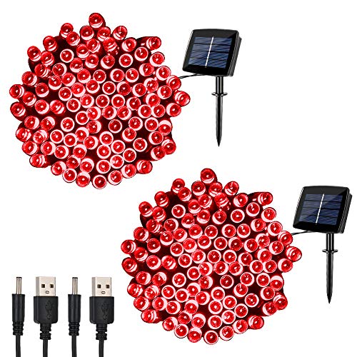 Solar Christmas Fairy String Lights Outdoor Waterproof, WOOHAHA 72...
