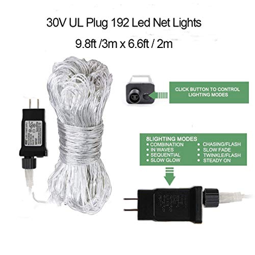 woohaha LED Net Mesh Fairy String Decorative Lights 192 LEDs 9.8ft...
