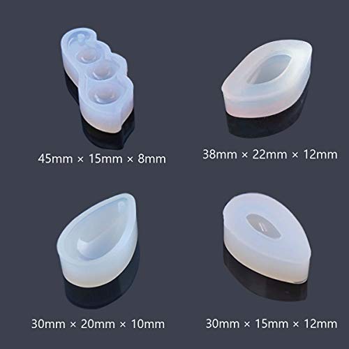 8 PCS Clear Jewelry Silicone Molds and 5 PCS Plastic Droppers, Jew...