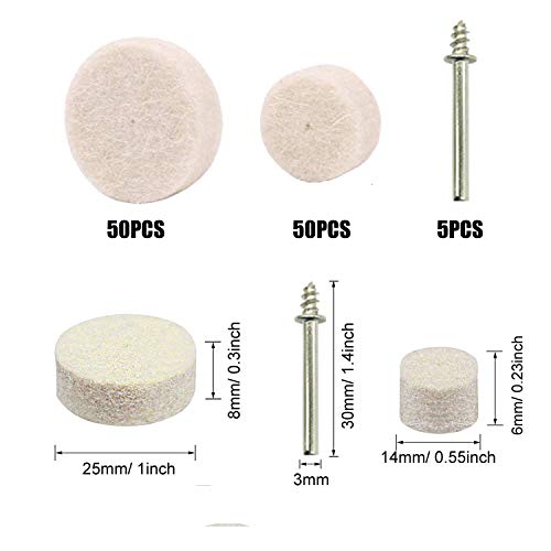 Woohome 150 PCS Polishing Bits Kit 5 Style Polishing Buffing Wheel...