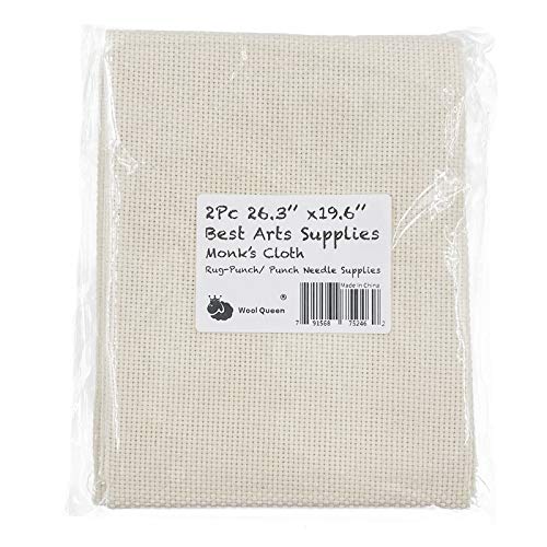 Wool Queen 2Pc 26.3x19.6 Needlework Fabric, Monks Cloth for R...