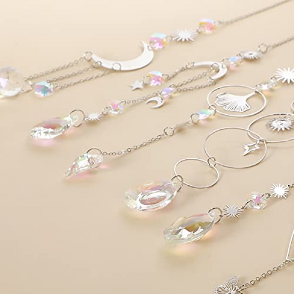 Sun Catchers, 6 Pieces Colorful Crystal Suncatchers Decorative Han...
