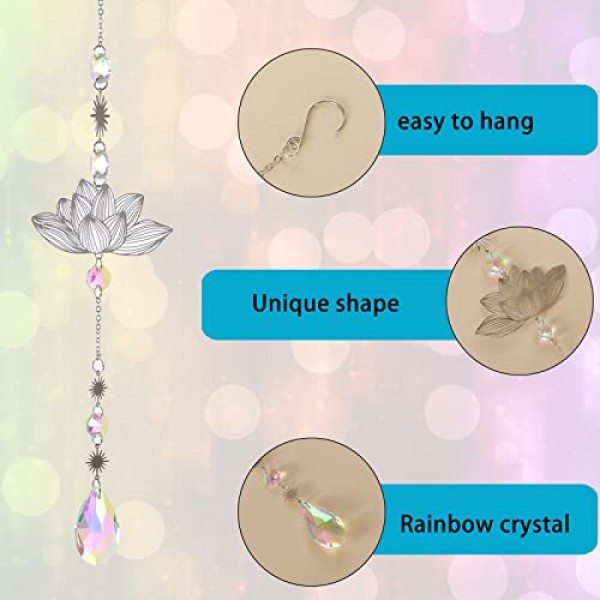Sun Catchers, 6 Pieces Colorful Crystal Suncatchers Decorative Han...