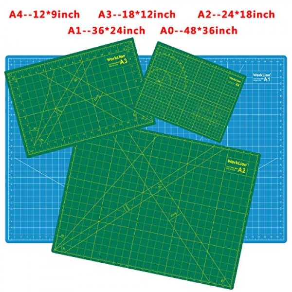  WA Portman Self Healing Cutting Mat and Rotary Cutter Set -  12x18 Inch Rotary Cutter Mat - 45mm Rotary Cutter and Mat - 5 Extra Rotary  Fabric Cutter Blades - Ideal