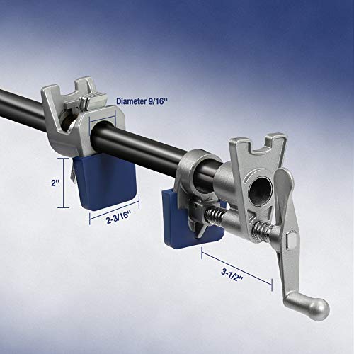 WORKPRO 2-Pack Pipe Clamps, Aluminum Die-casting Lightweight Tube ...