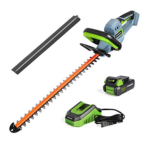 WORKPRO 20V Cordless Hedge Trimmer, 20 Dual Action Blades Electri...