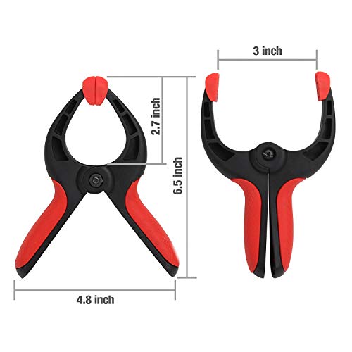 WORKPRO 4-piece Spring Clamp Set, 6-1/2-inch Nylon Clamps with Sof...