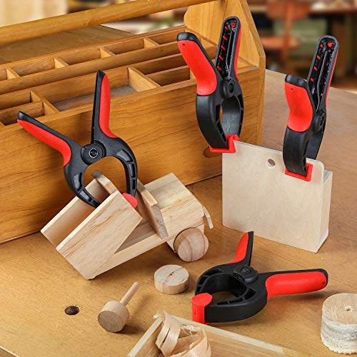 WORKPRO 4-piece Spring Clamp Set, 6-1/2-inch Nylon Clamps with Sof...