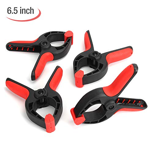 WORKPRO 4-piece Spring Clamp Set, 6-1/2-inch Nylon Clamps with Sof...