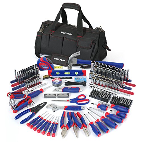 WORKPRO 408-Piece Mechanics Tool Set with 3-Drawer Heavy Duty Meta...
