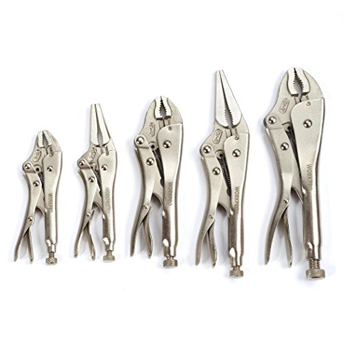 WORKPRO 5-Piece Locking Pliers Set5/7/10 inch Curved Jaw Pliers,6...