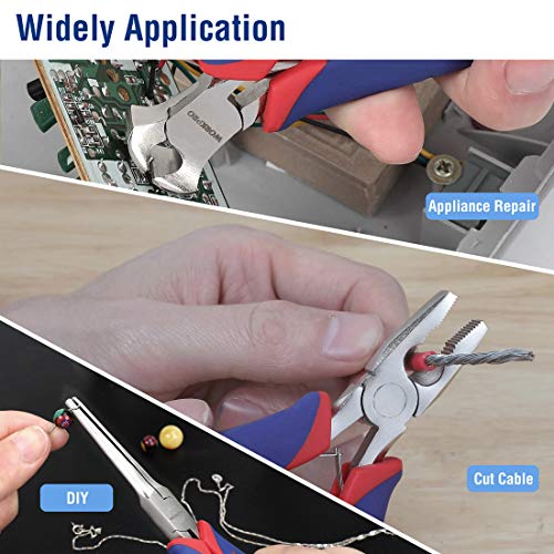WORKPRO 6-piece Mini Pliers Set - Needle Nose, Diagonal, Long Nose...