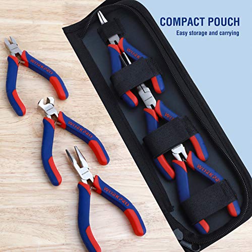 WORKPRO 6-piece Mini Pliers Set - Needle Nose, Diagonal, Long Nose...