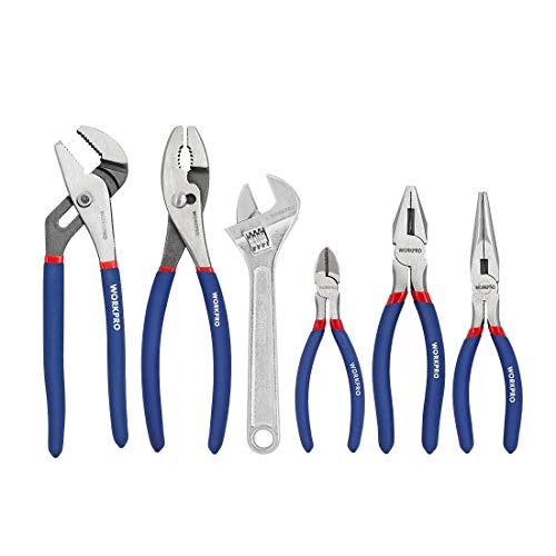 WORKPRO 6-Piece Pliers & Wrench Set 10 Water Pump Pliers, 10 Sl...