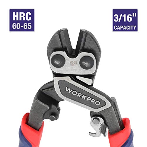WORKPRO 8 Mini Bolt Cutter, Three-color Bi-Material Ergonomic Han...