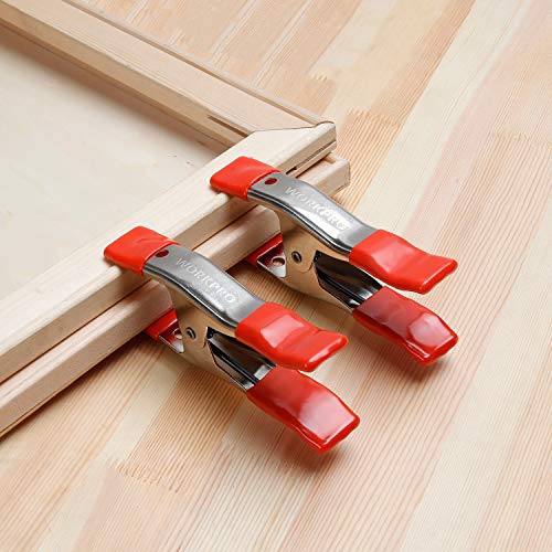 WORKPRO 8-Piece Metal Spring Clamps Nickel-plated Steel Heavy Duty...