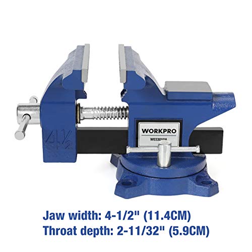 WORKPRO Bench Vise, 4-1/2 Heavy-Duty Utility Combination Pipe Hom...
