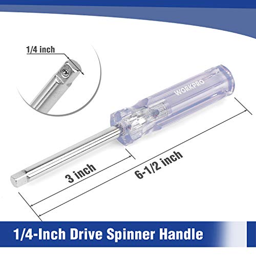 WORKPRO Drive Socket Set, 1/4-Inch & 3/8-Inch Small Socket Wrench ...