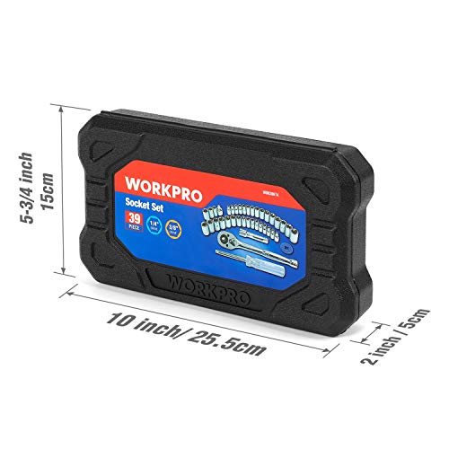 WORKPRO Drive Socket Set, 1/4-Inch & 3/8-Inch Small Socket Wrench ...