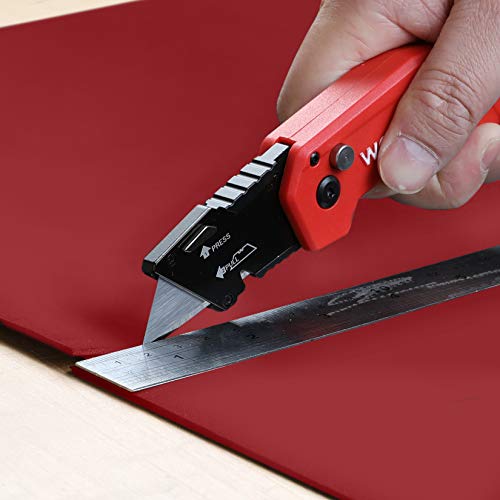 WORKPRO Folding Utility Knife, Quick Change Blade, Lightweight Nyl...