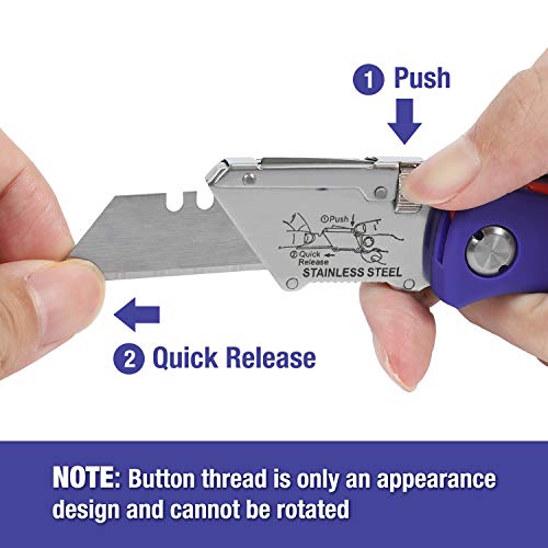 WORKPRO Folding Utility Knife Quick-Change Box Cutter, Blade Stora...