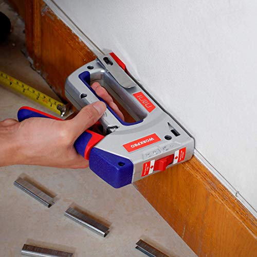 WORKPRO Heavy-Duty Staple Kit, 4-in-1, Manual Brad Nailer with...