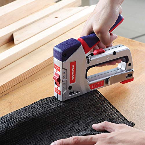 WORKPRO Heavy-Duty Staple Kit, 4-in-1, Manual Brad Nailer with...