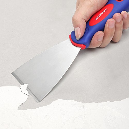 WORKPRO Putty Knife Set Stainless Steel Made 4-piece 1.5, 3, 4, 6