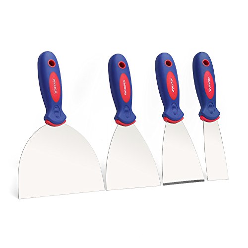 WORKPRO Putty Knife Set Stainless Steel Made 4-piece 1.5, 3, 4, 6