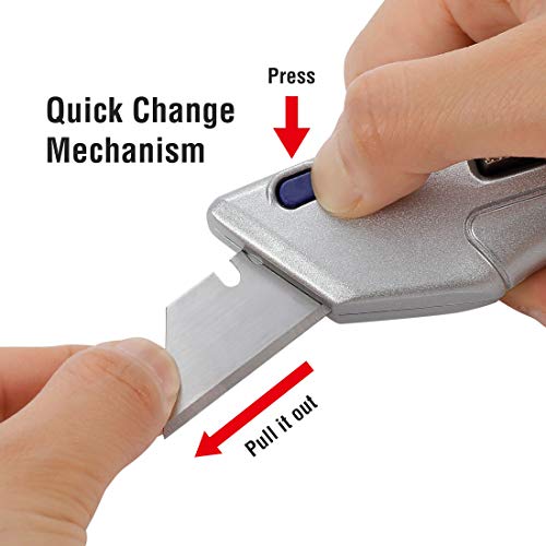 WORKPRO Retractable Utility Knife and Self-retracting Safety Box C...