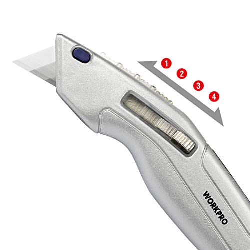 WORKPRO Retractable Utility Knife and Self-retracting Safety Box C...