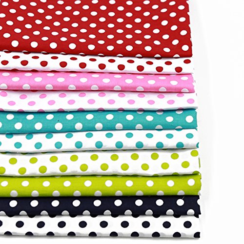 10pc Quilting Bundle Cotton Fabrics for Sewing Patchwork Wide Polk...
