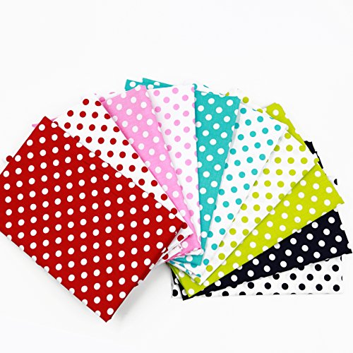 10pc Quilting Bundle Cotton Fabrics for Sewing Patchwork Wide Polk...