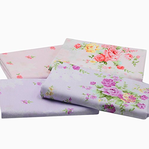 Sewing Cotton Fabric Fresh Floral Rose Quilting Bundle Fabric for ...