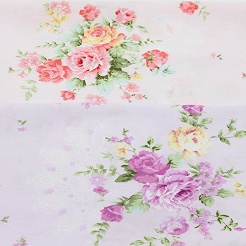 Sewing Cotton Fabric Fresh Floral Rose Quilting Bundle Fabric for ...