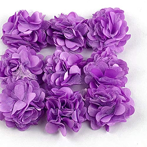 Worlds 10pc Boutique Lace Chiffon Fabric Flower Mesh Flowers 2 In...