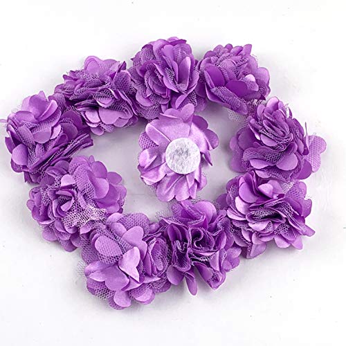 Worlds 10pc Boutique Lace Chiffon Fabric Flower Mesh Flowers 2 In...