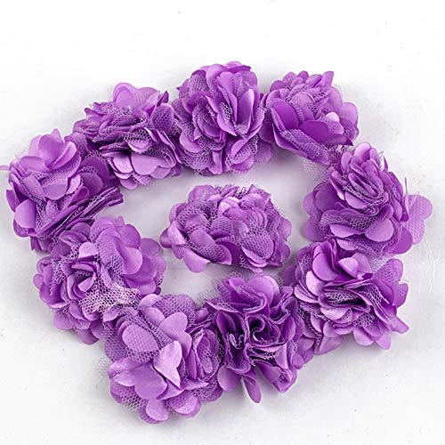 Worlds 10pc Boutique Lace Chiffon Fabric Flower Mesh Flowers 2 In...