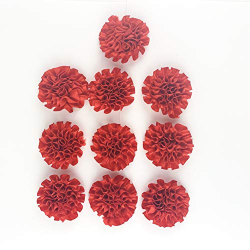 Worlds 10pc Red Chiffon Flowers for Headbands Flower,Crafts,Party ...