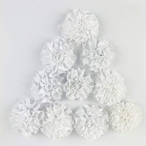 Worlds 10pc White Chiffon Flowers for Headbands Flower,Crafts,Part...